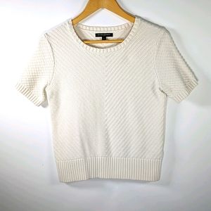 Banana Republic short-sleeve creme knit sweater